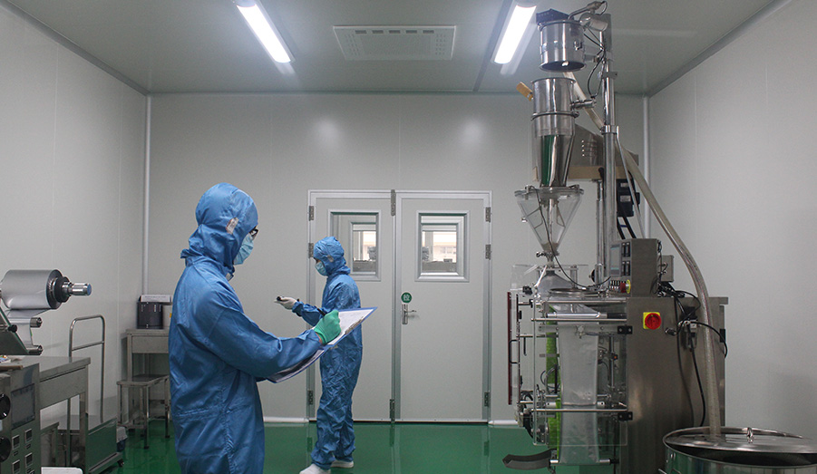 項(xiàng)目面積：一期4000平方；二期1000平方 施工周期：90天 項(xiàng)目概況：整廠潔凈室萬(wàn)級(jí)裝修工程,全部一次性通過(guò)驗(yàn)收